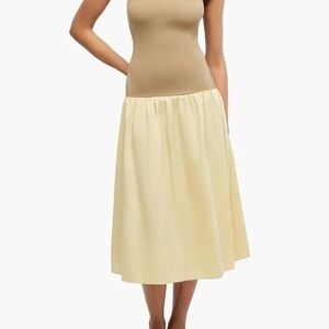 WeWoreWhat Ribbed Cotton Midi Dress NWT